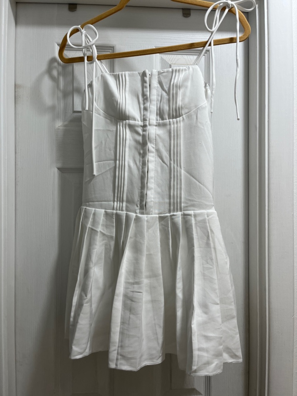 Amazon White Tie-Shoulder Mini Dress